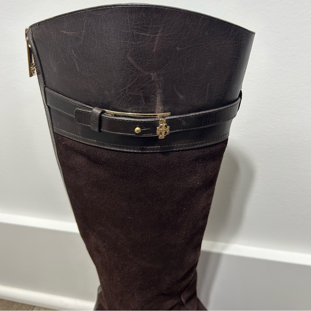 SOLD- Tory Burch Dark Brown Over the Knee Boots - Picture 5 of 13